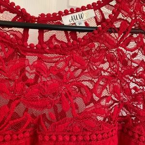 NWT.....Beautiful red lace dress!!
